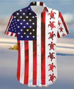 Turtle American Flag Hawaii Shirt