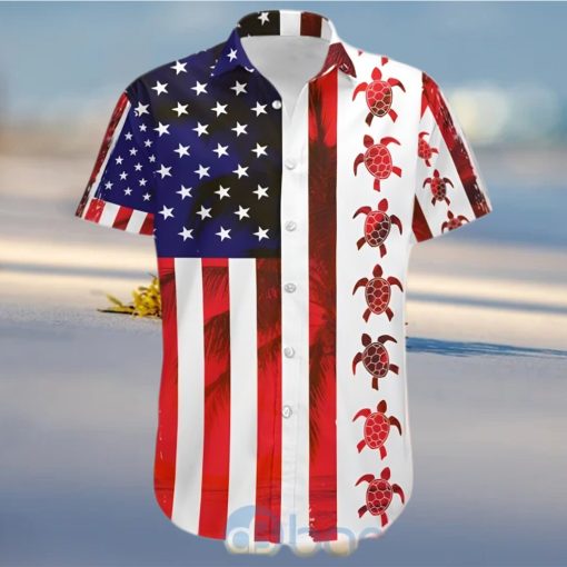 Turtle American Flag Hawaii Shirt