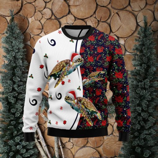 Turtle Christmas Light Turtle Lover Ugly Christmas Sweater