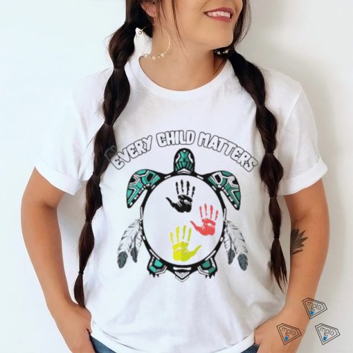 Turtle Colorful Hands Every Child Matters T shirt