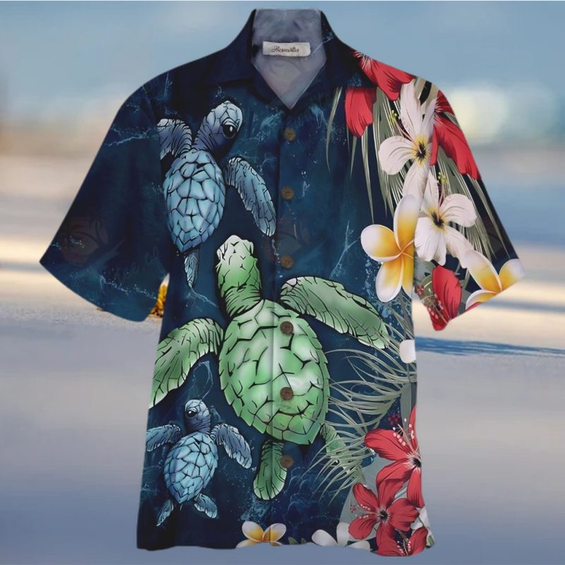 Turtle Colorful Unique Design Unisex Hawaiian Shirt