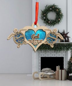 Turtle Heart Personalized Suncatcher Ornament