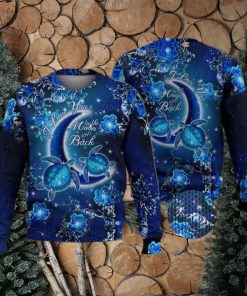 Turtle I Love You To The Moon And Back 3D Full Print Ugly Sweater Christmas Gift Sweater