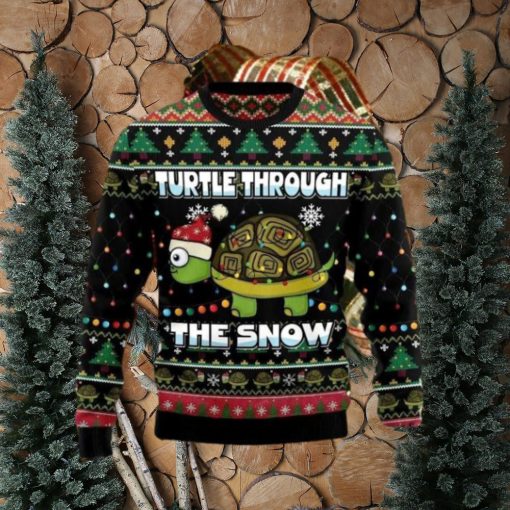 Turtle Through The Snow Ugly Christmas Sweater Impressive Gift For Men And Women