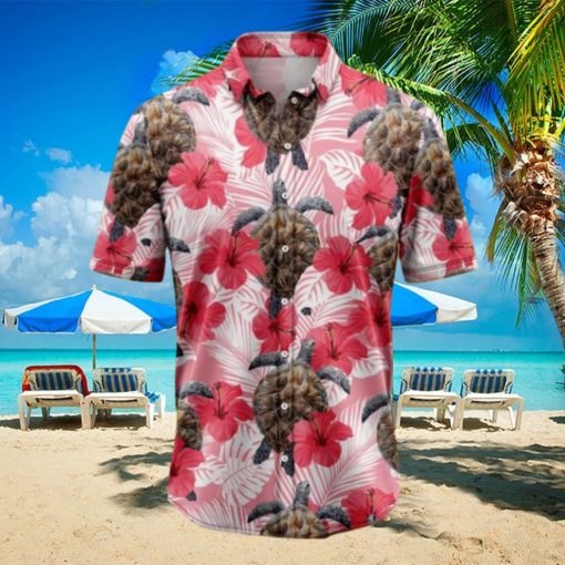 Turtle Tropical Flowers Hibiscus Tropical Hawaiian Shirt Gift For Men And Women