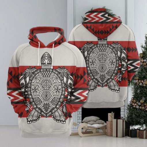 Turtle Zentangle Native Pattern 3D Printed Hoodie