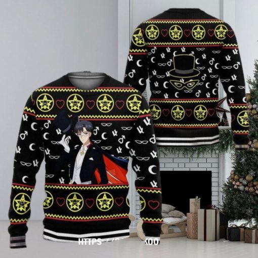 Tuxedo Ugly Christmas Sweater Sailor Moon Anime Xmas 3D Over Print Shirt