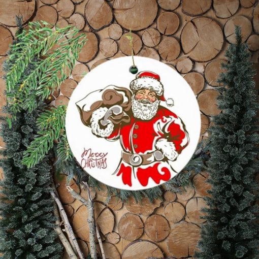 Two Side Printed Christmas Ornaments Collectible Tree Decorations,Santa Claus Portrait, for Family