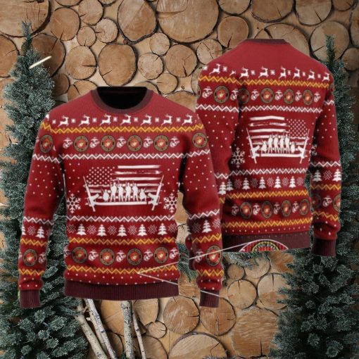 U.S Marine Corps Soldiers All Over Print 3D Ugly Christmas Sweater