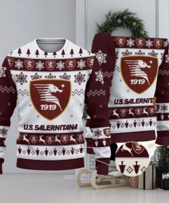 U.S. Salernitana 1919 Ugly Christmas Sweater Snowflake Pattern Pattern 3D Sweater Holiday Gift Ideas For Sport Fans