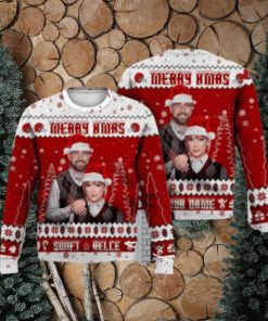 Custom Name Taylor Swift Travis Kelce Kansas Football Ugly Christmas Sweater