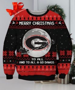 UGA Ugly Christmas Sweater Black To All A Go Dawgs Georgia Bulldogs Gift