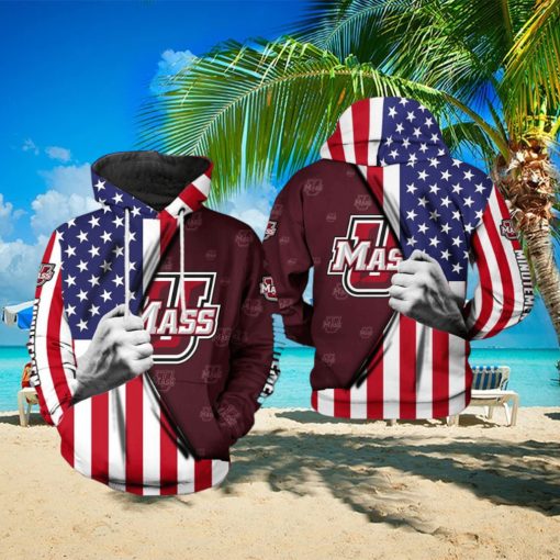 UMass Minutemen NCAA US Flag 3D Printed Hoodie