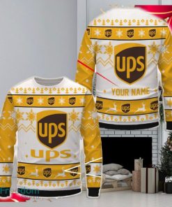 UPS Logo Brands Ugly Christmas Sweater Gift Holidays Custom Name