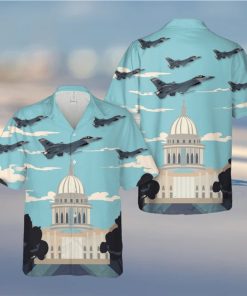 US Air Force Wisconsin Air National Guard Fighter Wing Fighting Falcon Hawaiian Shirt