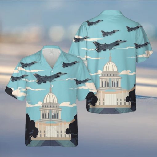 US Air Force Wisconsin Air National Guard Fighter Wing Fighting Falcon Hawaiian Shirt