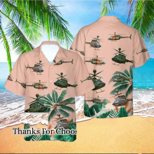 US Army Bell O H 58 Kiowa Hawaiian Shirt