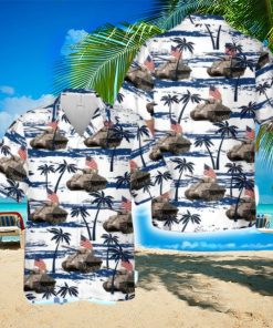 US Army M4A3 76 W HVSS Palm Tree Tropical Short Sleeve Hawaiian Shirt