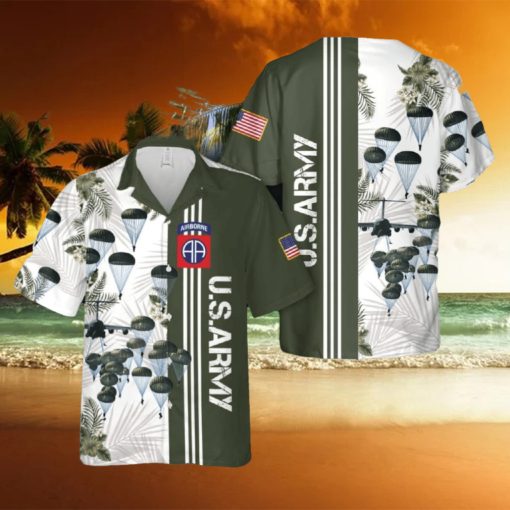 US Army Paratroopers With The 82nd Airborne Division Parachute Hawaiian Shirt