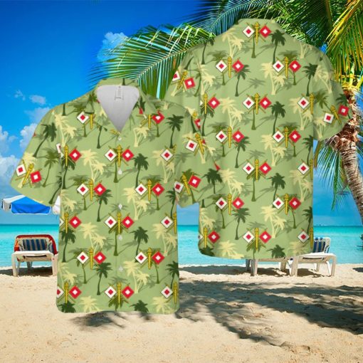 US Army Signal Corps (USASC) Branch Insignia Hawaiian Shirt Summner Vacation Shirt