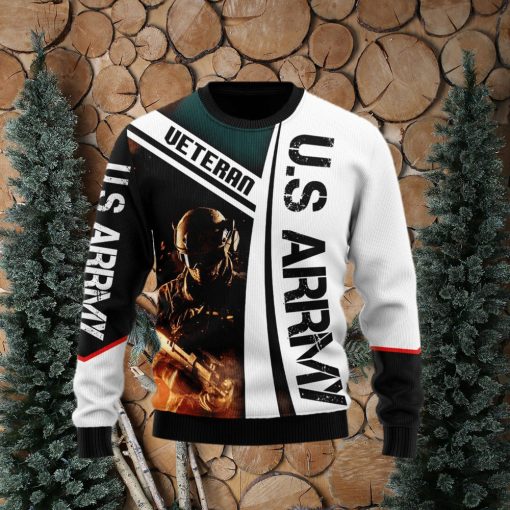 US Army Veteran 3D 3D Ugly Christmas Sweater Gift Men Women