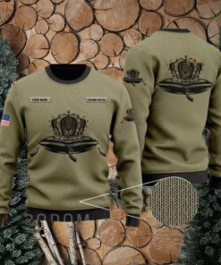 US Flag Crown Royal Personalized Xmas Ugly Christmas Sweater