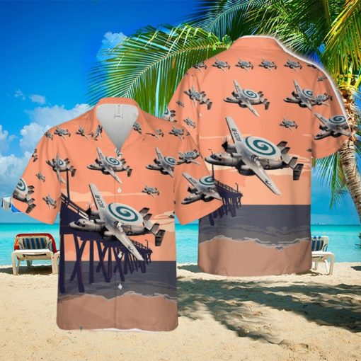 US Navy E 2C Hawkeye Of VAW 123 Screwtops Hawaiian Shirt Beach Lover Gift