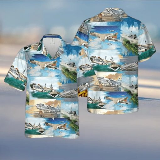 US Navy Vought F 8 Crusader Hawaiian Shirt