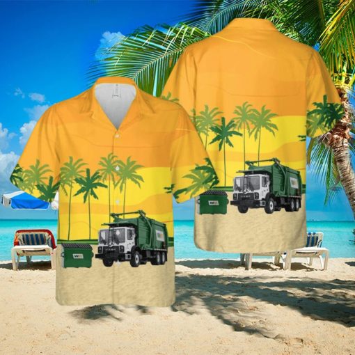 US Waste Management Garbage Truck 3D All Over Printed Hawaiian Shirt