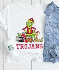 USC Trojans Grinch and Max dog funny Christmas shirt