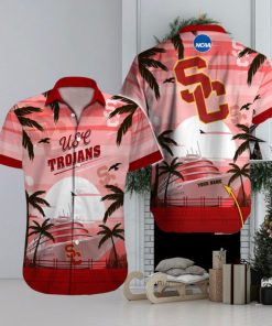 USC Trojans NCAA Hibiscus Custom Name Hawaiian Shirt Beach For Men Women Gift For Fans