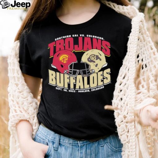 USC Trojans vs Colorado Buffaloes dueling helmet shirt