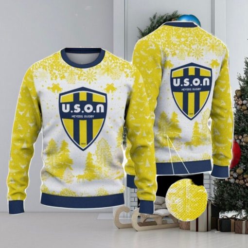 USON Nevers Big Logo Pine Trees Big Fans Gift Christmas Sweater For Men And Women