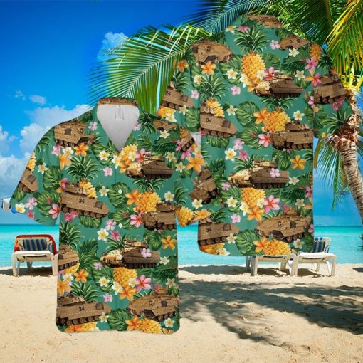 M2 Bradley Tank Us Army Pineapple Tropical Unisex Hawaiian Shirts