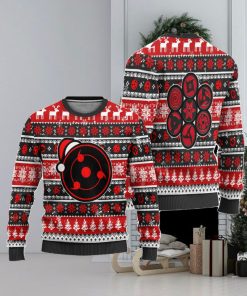 Uchiha Sharingan Anime Ugly Christmas Sweater, Naruto Xmas Gift, Custom Ugly Christmas Sweater