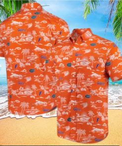 Uf Hawaiian Shirt Orange Beach Tropical Leaves Florida Gators Gift