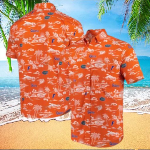 Uf Hawaiian Shirt Orange Beach Tropical Leaves Florida Gators Gift