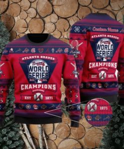 Ugly Atlanta Braves 2022 World Series Trophy Custom For Christmas Ugly SweaterAtlanta 3DAtlanta Gift