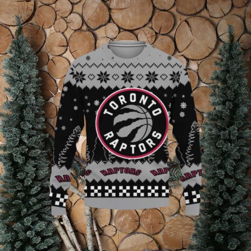 Ugly Christmas Sweater Snow Team Logo Toronto Raptors Unisex Gifts For Fan