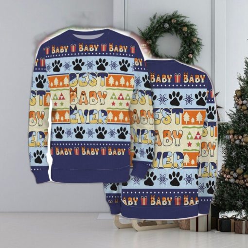 Ugly Christmas Sweaters For Men Women Kids Bluey Cartoon Tv Series Best Baby Winter 3D Sweater Shirt