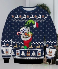 Ugly Grinch Christmas Sweater The Hand Miller Lite Beer 3D Ugly Christmas Sweater Xmas 3D Printed Christmas Sweater Gift