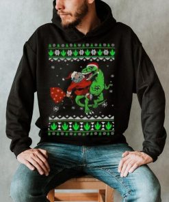 Ugly Santa Riding Dinosaur T Rex Merry Christmas 2023 T Shirt