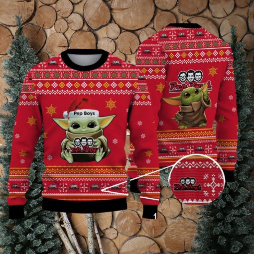 Ugly Sweater Christmas Gift Ideas pep boys Baby Yoda Hug Logo Ugly Christmas Sweater Christmas Gift Ideas