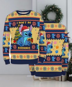 Ugly Sweater Christmas Xmas Stitch Cartoon Unisex Men Women I Dont Do Mornings 3D Sweater