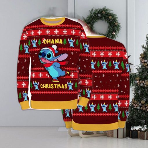 Ugly Sweater Christmas Xmas Stitch Cartoon Unisex Men Women Ohana X Mas 3D Sweater