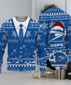 Ugly Sweater usps Santahat Pattern Christmas Gift 3D Sweater For Men And Women