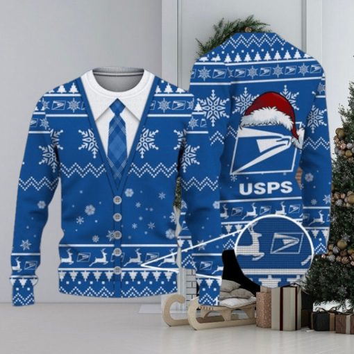 Ugly Sweater usps Santahat Pattern Christmas Gift 3D Sweater For Men And Women