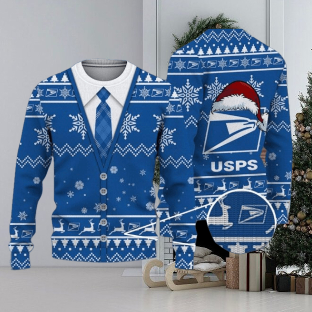 Ugly Sweater usps Santahat Pattern Christmas Gift 3D Sweater For Men ...