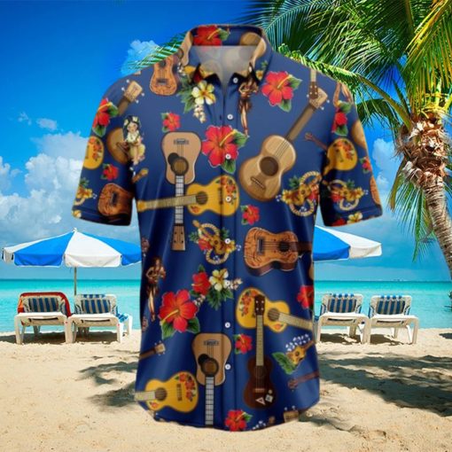 Ukulele Hibiscus Tropical Hawaiian Shirt Gift For Men And Women