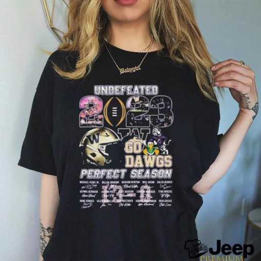 Undefeated 2023 Go Dawgs Perfect Season Washington Huskies Signatures Shirt